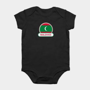 Maldives Country Badge - Maldives Flag Baby Bodysuit